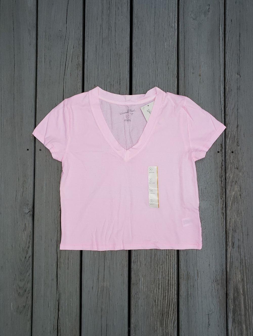 Universal Thread Pink Short Sleeve V-neck T-shirt Size Small
